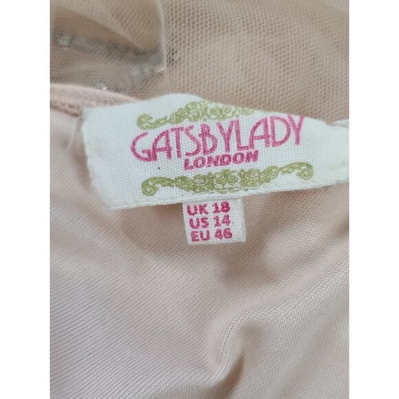 Gatsby Lady London women's evening beaded dress Sz 14 Formal 20's retro Flapper - Picture 5 of 7